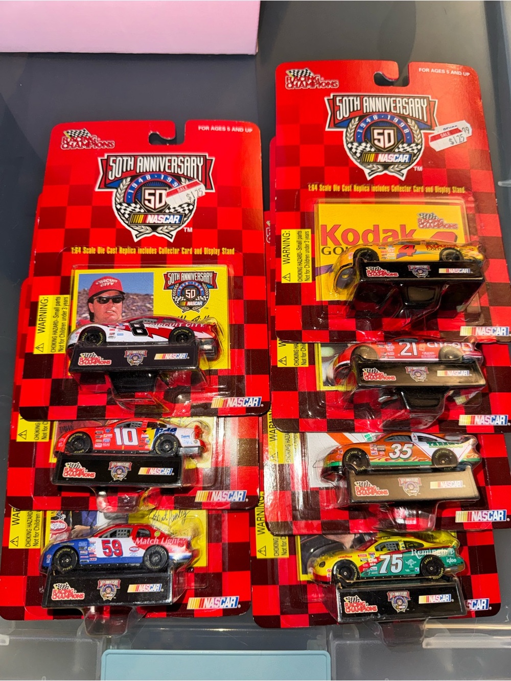Nascar 50th Anniversary Die-Cast Race Car Pack - 7 total